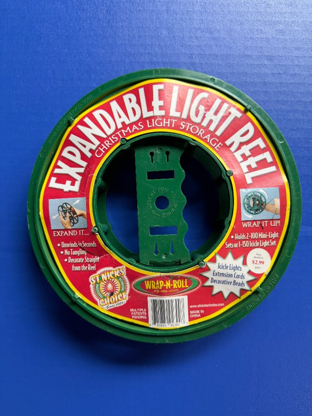 RARE VINTAGE St. Nick's Choice Wrap-N-Roll Christmas Light Storage NEW OLD STOCK